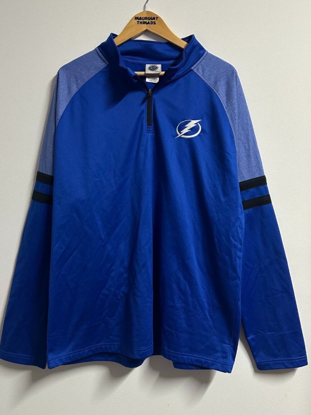 Tampa Bay Lightning Quarter Zip Light Weight Jacket Blue NHL Hockey 2XL